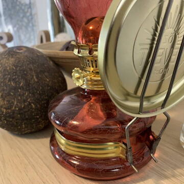 Lampa cu gaz lampant Vivatechnix Colour TR-1004R, rezervor sticla, oglinda metal, Rosu