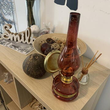 Lampa cu gaz lampant Vivatechnix Colour TR-1004R, rezervor sticla, oglinda metal, Rosu