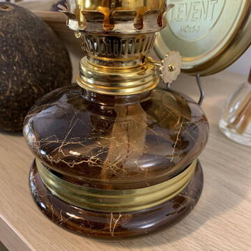 Lampa cu gaz lampant Vivatechnix Colour TR-1004M, rezervor sticla, oglinda metal, Maro