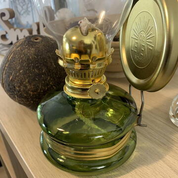 Lampa cu gaz lampant Vivatechnix Classic TR-1003V, rezervor sticla, oglinda metal, Verde