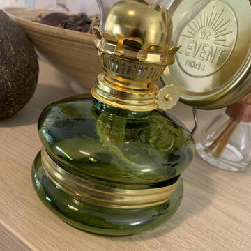 Lampa cu gaz lampant Vivatechnix Classic TR-1003V, rezervor sticla, oglinda metal, Verde