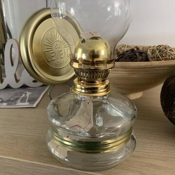 Lampa cu gaz lampant Vivatechnix Classic TR-1001, abajur si rezervor sticla, oglinda metal