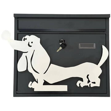 Cutie postala Vivatechnix Teckel KRO-1239, otel, dimensiune 310x360x100mm, Gri/Alb, 2 chei