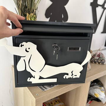 Cutie postala Vivatechnix Teckel KRO-1239, otel, dimensiune 310x360x100mm, Gri/Alb, 2 chei