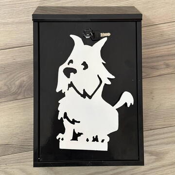 Cutie postala Vivatechnix Schnautzer Dog KRO-1237, otel, 400x250x100mm, Negru/Alb, 2 chei
