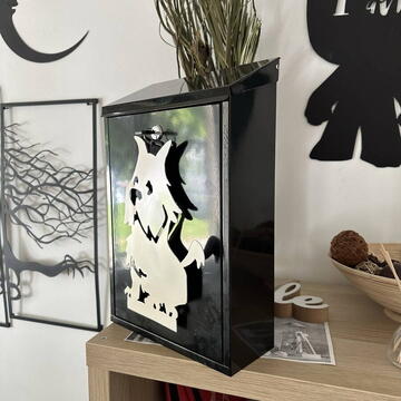 Cutie postala Vivatechnix Schnautzer Dog KRO-1237, otel, 400x250x100mm, Negru/Alb, 2 chei