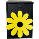 Cutie postala Vivatechnix Flower KRO-1229, otel, 400x250x100mm, Negru/Galben, 2 chei