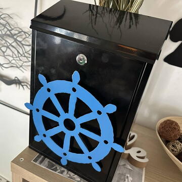 Cutie postala Vivatechnix Timona KRO-1233, otel, 400x250x100mm, Negru/Albastru, 2 chei