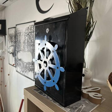 Cutie postala Vivatechnix Timona KRO-1233, otel, 400x250x100mm, Negru/Albastru, 2 chei