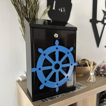 Cutie postala Vivatechnix Timona KRO-1233, otel, 400x250x100mm, Negru/Albastru, 2 chei