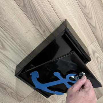 Cutie postala Vivatechnix Anchor KRO-1232, otel, 400x250x100mm, Negru/Albastru, 2 chei