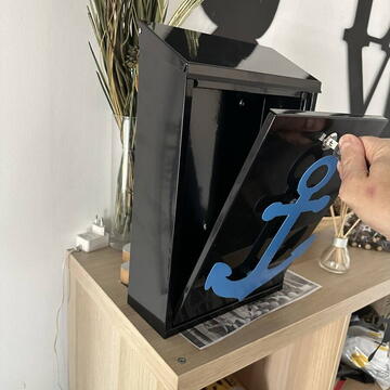 Cutie postala Vivatechnix Anchor KRO-1232, otel, 400x250x100mm, Negru/Albastru, 2 chei