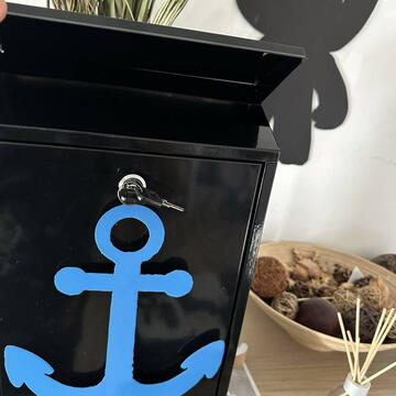 Cutie postala Vivatechnix Anchor KRO-1232, otel, 400x250x100mm, Negru/Albastru, 2 chei