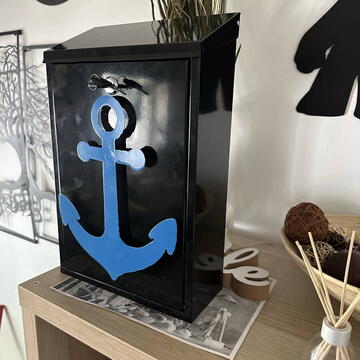 Cutie postala Vivatechnix Anchor KRO-1232, otel, 400x250x100mm, Negru/Albastru, 2 chei