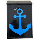 Cutie postala Vivatechnix Anchor KRO-1232, otel, 400x250x100mm, Negru/Albastru, 2 chei