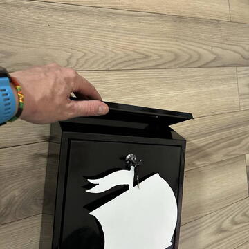 Cutie postala Vivatechnix Boat KRO-1231, otel, 400x250x100mm, Negru/Alb, 2 chei