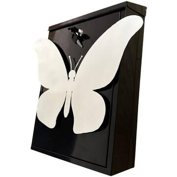 Cutie postala Vivatechnix Butterfly KRO-1228, otel, 400x250x100mm, Negru/Alb, 2 chei