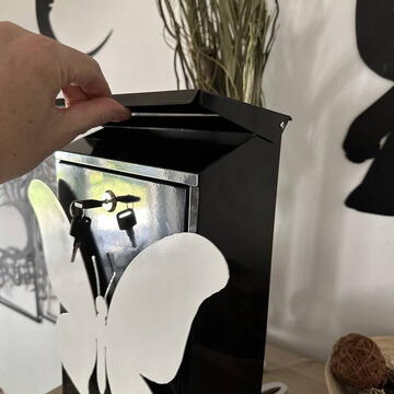 Cutie postala Vivatechnix Butterfly KRO-1228, otel, 400x250x100mm, Negru/Alb, 2 chei