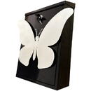 Cutie postala Vivatechnix Butterfly KRO-1228, otel, 400x250x100mm, Negru/Alb, 2 chei