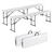 VivaTechnix Set 2 banci pliabile 1830x307x430 mm, HDPE si Otel, pentru gradina sau catering, Alba