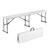 VivaTechnix Set 2 banci pliabile 1830x307x430 mm, HDPE si Otel, pentru gradina sau catering, Alba