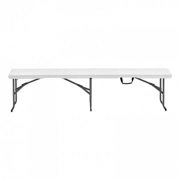 VivaTechnix Banca pliabila 1830x307x430 mm, HDPE si Otel, pentru gradina sau catering, Alba