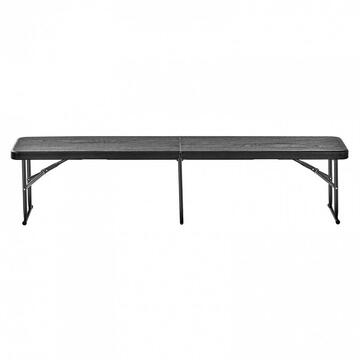 VivaTechnix Banca pliabila 1830x307x430 mm, HDPE si Otel, pentru gradina sau catering, Negru