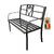 Banca metalica pentru gradina Vivatechnix VMD-1049, Negru, 121x55x98cm