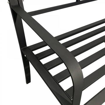 Banca metalica pentru gradina Vivatechnix VMD-1049, Negru, 121x55x98cm