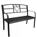 Banca metalica pentru gradina Vivatechnix VMD-1049, Negru, 121x55x98cm