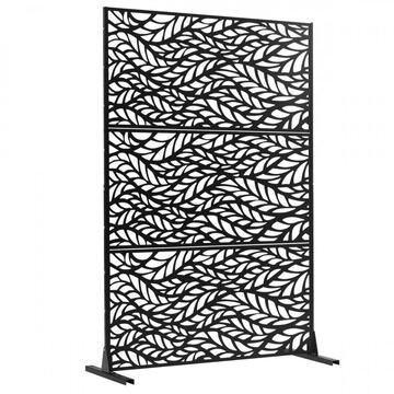 VivaTechnix Paravan confidentialitate pentru gradina/casa, Otel, 120 x 50.8 x 183 cm, Exterior/Interior, Negru, demontabil