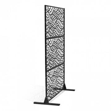 VivaTechnix Paravan confidentialitate pentru gradina/casa, Otel, 120 x 50.8 x 183 cm, Exterior/Interior, Negru, demontabil