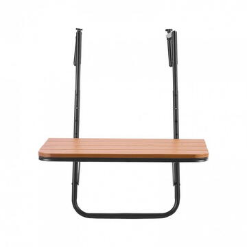 VivaTechnix Masa suspendata, pliabila, pentru balcon, Otel Inoxidabil/MDF, max 25 kg, 595 x 620 x 800 mm, Maro/Negru