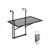 VivaTechnix Masa suspendata, pliabila, pentru balcon, Otel Inoxidabil, max 25 kg, 610 x 530 x 590 mm, Negru