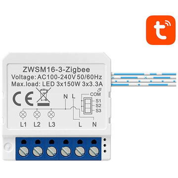 Comutator Smart Avatto ZigBee 3.0, 39x39x20 mm, Alb