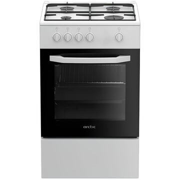 Aragaz Arctic AGM5500F, Gaz, 4 Arzatoare, Safety Plus, Arzatoare cu eficienta ridicata, 50 cm, Alb