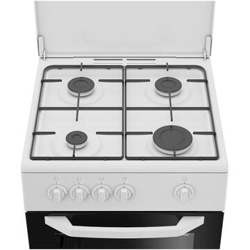 Aragaz Arctic AGM5500F, Gaz, 4 Arzatoare, Safety Plus, Arzatoare cu eficienta ridicata, 50 cm, Alb