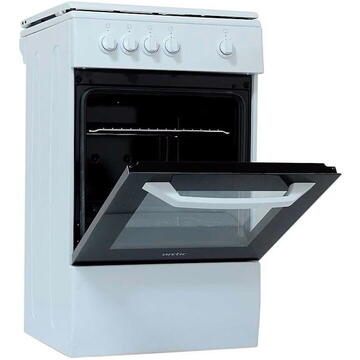 Aragaz Arctic AGM5500F, Gaz, 4 Arzatoare, Safety Plus, Arzatoare cu eficienta ridicata, 50 cm, Alb