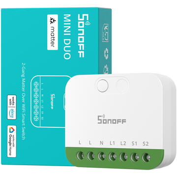 Releu inteligent Dual-Channel mini switch Sonoff MINI-2GS Matter