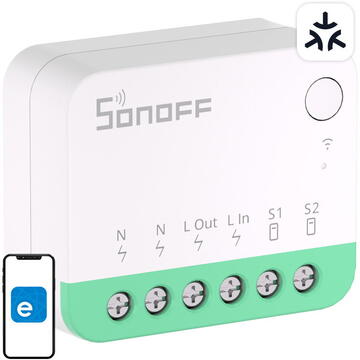 Releu inteligent Smart mini switch WiFi Sonoff MINIR4M Matter (HomeKit, SmartThings, Home Assistant)