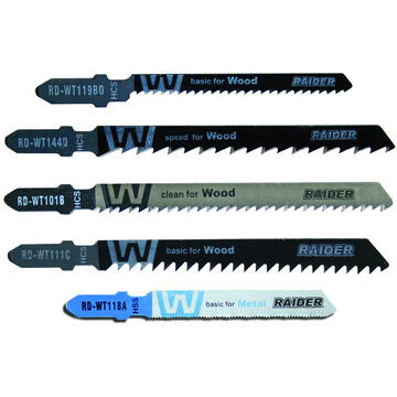 Raider Set lame fierastrau pendular lemn si metal T  5pcs.
