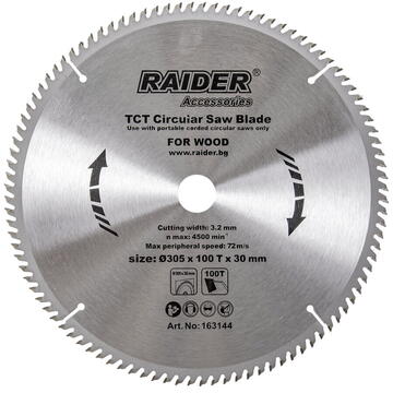 Raider Disc circular pentru lemn 305x100Tx30mm
