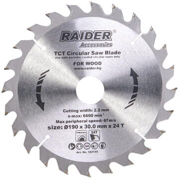 Raider Disc pentru fierastrau circular 1902430mm
