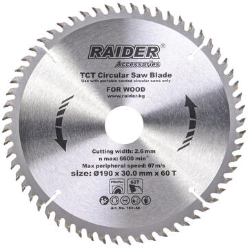 Raider Disc pentru fierastrau circular 1906030mm
