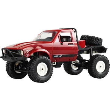 AMEWI Kit de construit masina RC Pick-Up rosu, 4WD, Lumina LED, Lungime 31 cm, Scara 1:16 , 14+