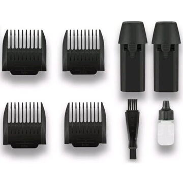 Adler Professional Pet Hair Clipper with Spare Battery, Titanium-Ceramic Blade, 5800 RPM, Adjustable 0.8–14 mm, 4 Guide Combs