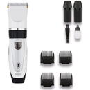 Adler Professional Pet Hair Clipper with Spare Battery, Titanium-Ceramic Blade, 5800 RPM, Adjustable 0.8–14 mm, 4 Guide Combs