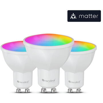 Nanoleaf Essentials Matter Wi-Fi GU10 Smart Bulb 3 Pack