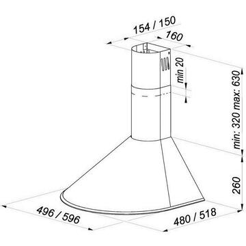 Hota MAAN Mix 3 60 310 m3/h 60cm Negru