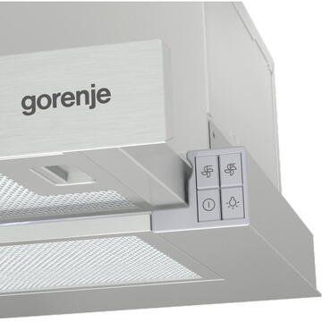 Hota incorporabila telescopica Gorenje TH62E3X, Putere de absortie 350 mc/h, Clasa C, Inox